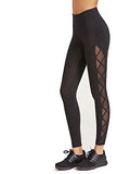Yoga Leggings High Waist Cutout Mesh Insert Active Tights Black M