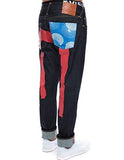 Slim Fit Sashiko Red Brushstroke Daicock Selvedge Denim