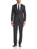 2 Button Side Vent Wool Suit With Flat Front Pant Charcoal 42 Long
