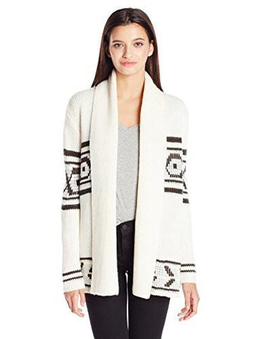 Juniors Broome Jacquard Cardigan Sweater Natural Medium
