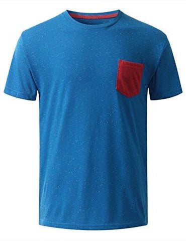 URBANCREWS Hipster Hip Hop Speckle Pattern Pocket Tshirt BLUE LARGE