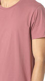 Scotch & Soda Uneven Hem Clean Tee Rock Rose Small