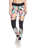 Pop Floral Camo Full Length Legging Pant With Black Inserts Multi Xl