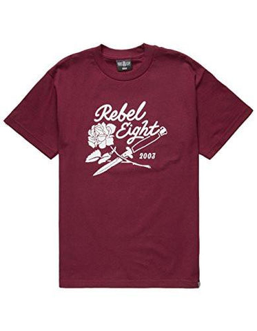 REBEL8 ROSES AND DAGGERS TSHIRT BURGUNDY MEDIUM