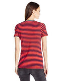 Levi Slim VNeck Top Melrose Flame ScarletMedieval Blue Large
