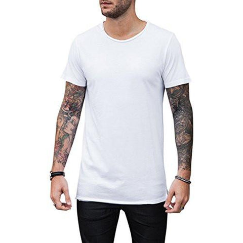 VITALY DESIGN ELONGATED CONTEMPORARY FISHTAIL LONG TSHIRT L WHITE