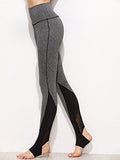 Leggings Crisscross Stirrup Tights Gym Yoga Workout Pants Large Heather Grey