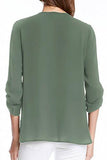 Creti Fashion VNeck Long Sleeve Chiffon Blouse Top Shirts