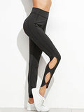 High Waist Leggings Cutout Yoga Pants Run Jogger Active Tights