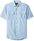 G.H. BASS & CO. EXPLORER POINT COLLAR SHORT SLEEVE FISHING SHIRT CHAMBRAY MEDIUM