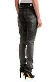 Grey Polka Dot Embellished Straight Leg Denim Us 8 It 44;