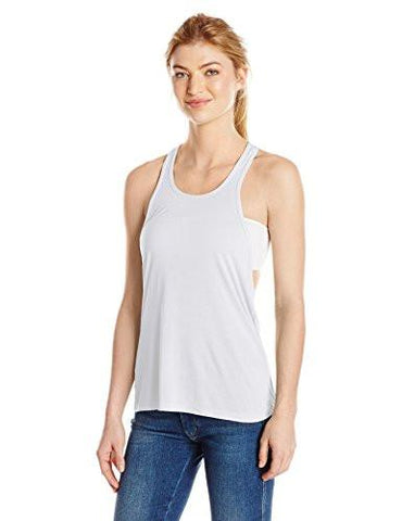 Washy Jersey Solid Athletic Back Tank Top White S