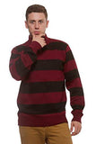 Ecko Unltd Rugby Striped Quarter Zip Long Sleeve Sweater Burgundy L