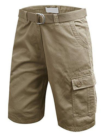 URBANCREWS Hipster Hip Hop 6 Pockets Cargo Shorts KHAKI 34