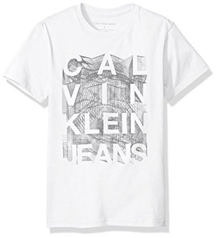 CALVIN KLEIN LITTLE BOYS 3 DIION SHORT SLEEVE CREW NECK TEE SHIRT WHITE 5