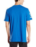 Short Sleeve Graphic Tee With And Top Bottom Color Block Royal Small