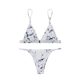 XHERR WO TRIANGLE TOP BRAZILIAN CHEEKY BOTTOM BIKINI SET SWIMWEAR MEDIUM US SIZE SMALL INK