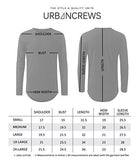 URBANCREWS Hipster Hip Hop Longline Long Sleeve Crewneck Tshirt TIMBER XL