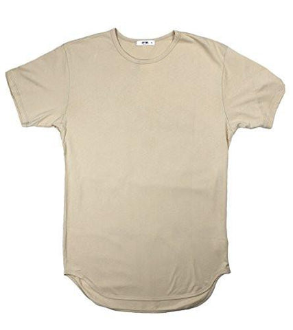 New EPTM Fashion Original Long Curved Hem Scoop Tee TShirt Sahara Sand XL