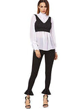 High Waist Skinny Ruffle Hem Long Leggings Workout Yoga Pant Black S