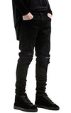 Haniocal Slim Fit Black Stretch Destroyed Ripped Skinny Denim W32*32L