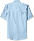 G.H. BASS & CO. EXPLORER POINT COLLAR SHORT SLEEVE FISHING SHIRT CHAMBRAY MEDIUM