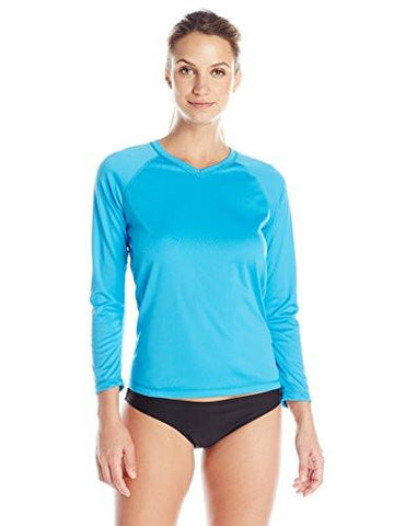 KANU SURF SOLID LONG SLEEVE UPF 50+ SWIM SHIRT AQUA LARGE