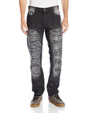 Denim Pants Long Destructed Ripped And Repaired In Washed Colors Black Sand 38X30