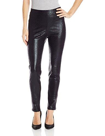 Croco Faux Leather Pant Black M