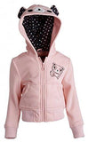 Jersey Fleece Back Hoodies Sweatshirt With Kangaroo Pocket Sweet Pink Size 2T