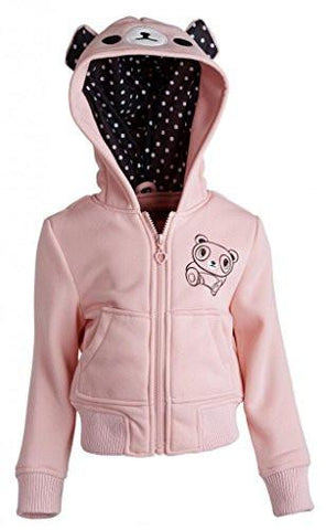 Jersey Fleece Back Hoodies Sweatshirt With Kangaroo Pocket Sweet Pink Size 2T