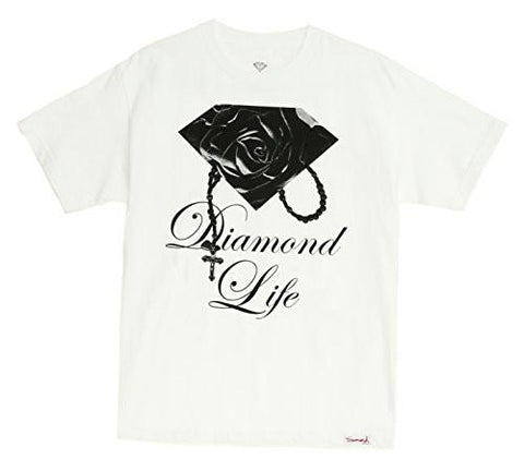 DIAMOND SUPPLY CO. MEN ROSE BRILLIANT SHORT SLEEVE T SHIRTWHITEL