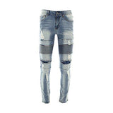 Zipper Biker Ripped Distressed Stretch Moto