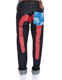 Slim Fit Sashiko Red Brushstroke Daicock Selvedge Denim