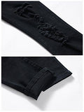 Casual Ripped Holes Skinny Jeggings Straight Fit Denim Pants Us 6 Black 7