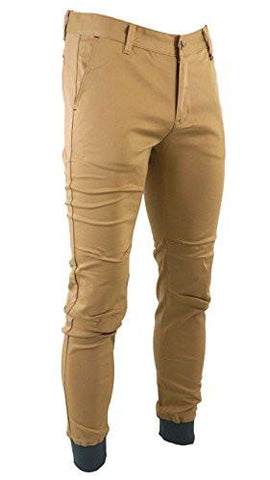 Tapered Ribbing Twill Jogger Pants Khaki L