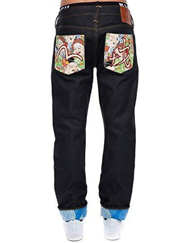 Regular Fit Red Seagull & Kanji Selvedge Denim