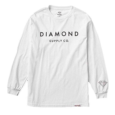 DIAMOND SUPPLY CO. MEN STONE CUT LS T SHIRT WHITE