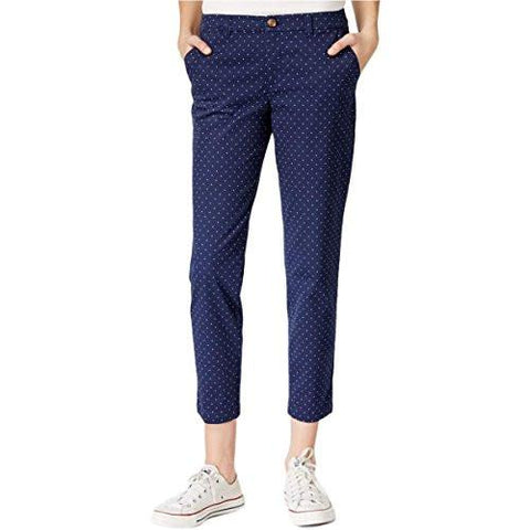 Lou Lou Polka Dot Twill Casual Pants Blue 6