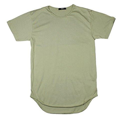 New EPTM Fashion Original Long Curved Hem Green Scoop Tee TShirt EP6305 M