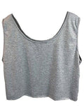 Sweatyrocks SuMMer Sleeveless Letter Print Crop Tank Top Small Grey#