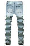 Ripped Skinny Destroyed Slim Fit Pants With Holes Light Blue Us 32