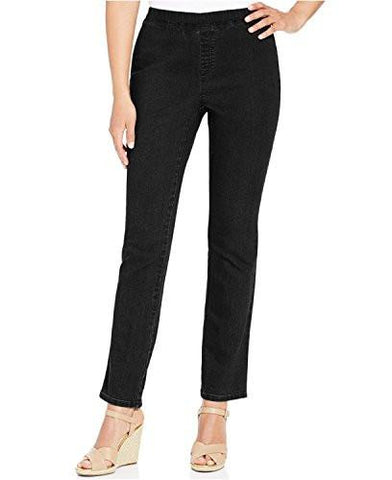 Straightleg Denim Pullon Pants Petitesmall Black Wash
