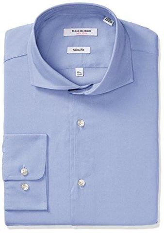 Slim Fit Solid Broadcloth Cut Away Collar Dress Shirt Ice Blue 16.5 Neck 3435 Sleeve
