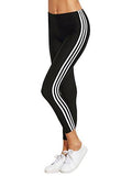 Leggings Yoga Jogger Pants Sport Tights Striped Side Leggings Black