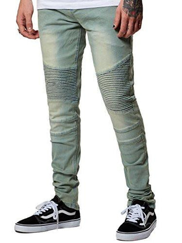 Stanford Skinny Moto Light Indigo 29 Bottoms Denim Light Indigo