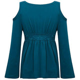 Creti Sexy VNeck Lace Blouse Long Sleeve Bandage Tshirt Tops