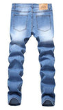 Men Ripped Slim Fit Straight Denim Jogger Pants Vintage Style With Broken Holes 06 W34