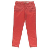 Lou Lou Twill Straight Leg Cropped Pants Red 2