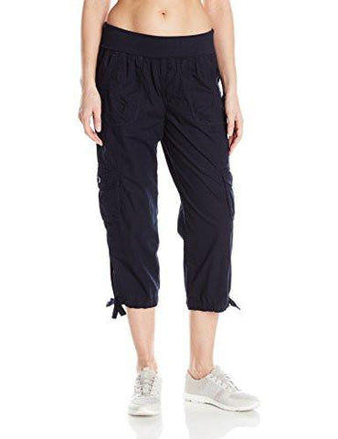 Performance Jersey Rollover Waistband Multi Pocket Crop Cargo 22 Inseam Navy M